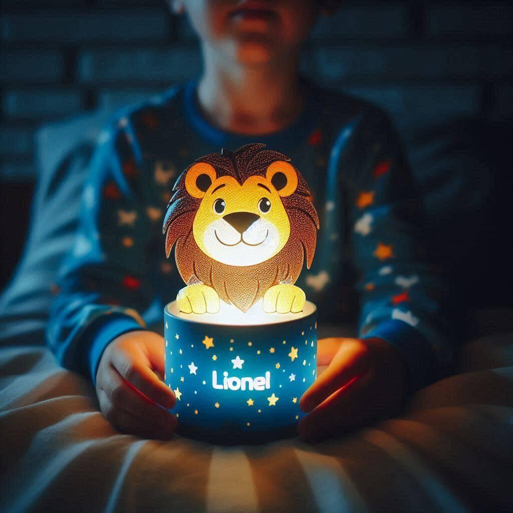 Une veilleuse avec le prenom lionel