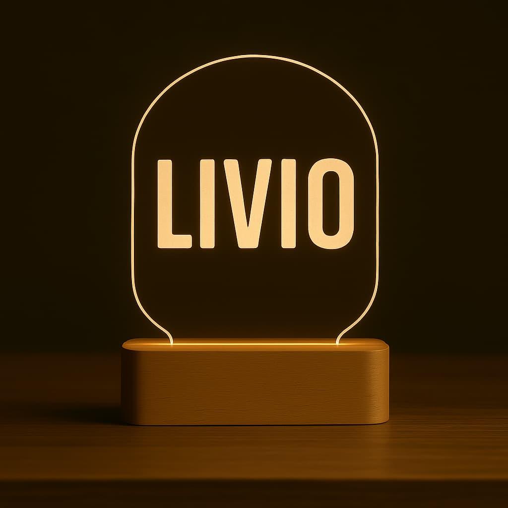 Une veilleuse avec le prenom livio