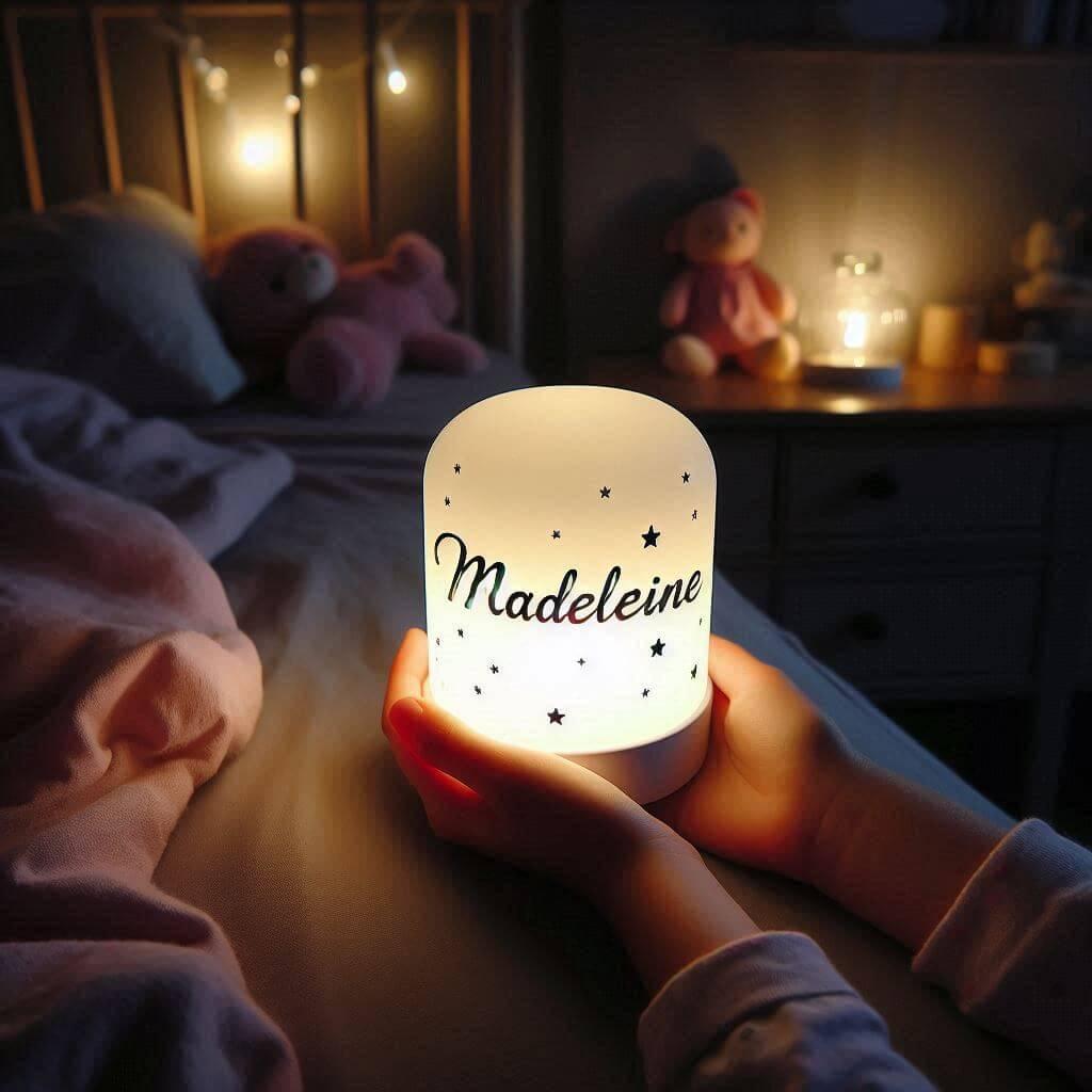 Une veilleuse avec le prenom madeleine