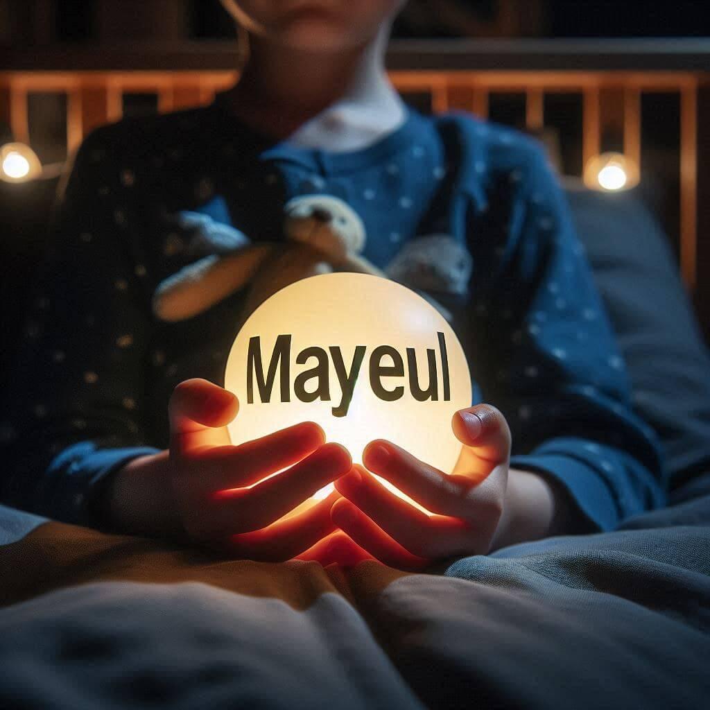 Une veilleuse avec le prenom mayeul