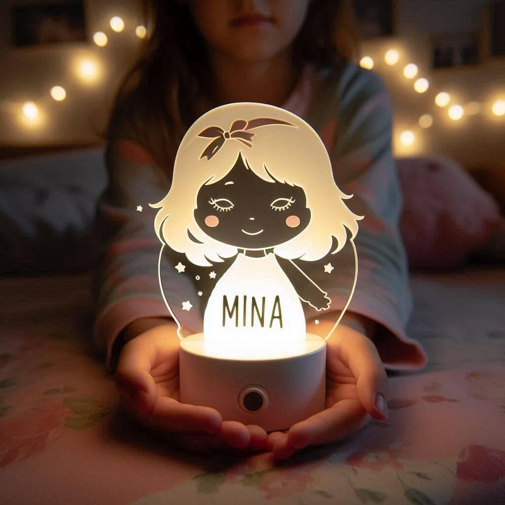 Une veilleuse avec le prenom mina