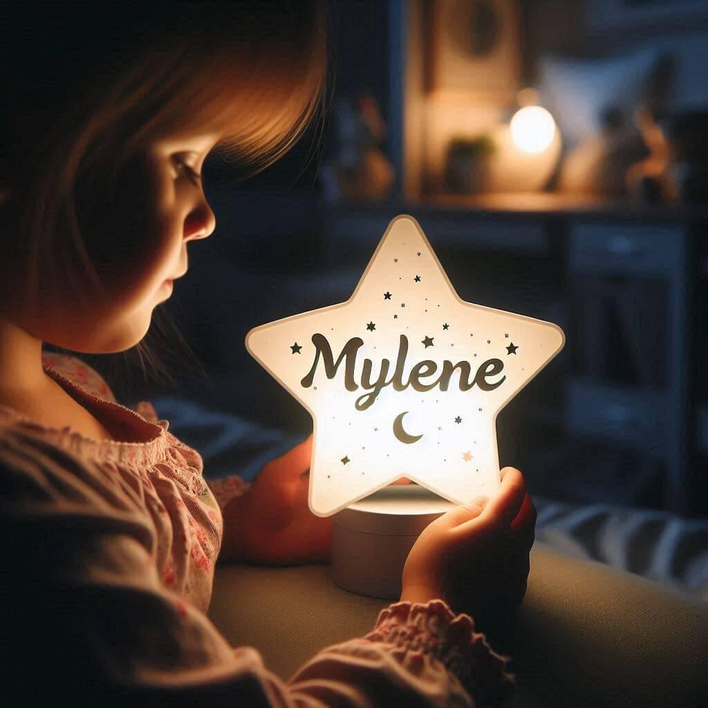 Une veilleuse avec le prenom mylene