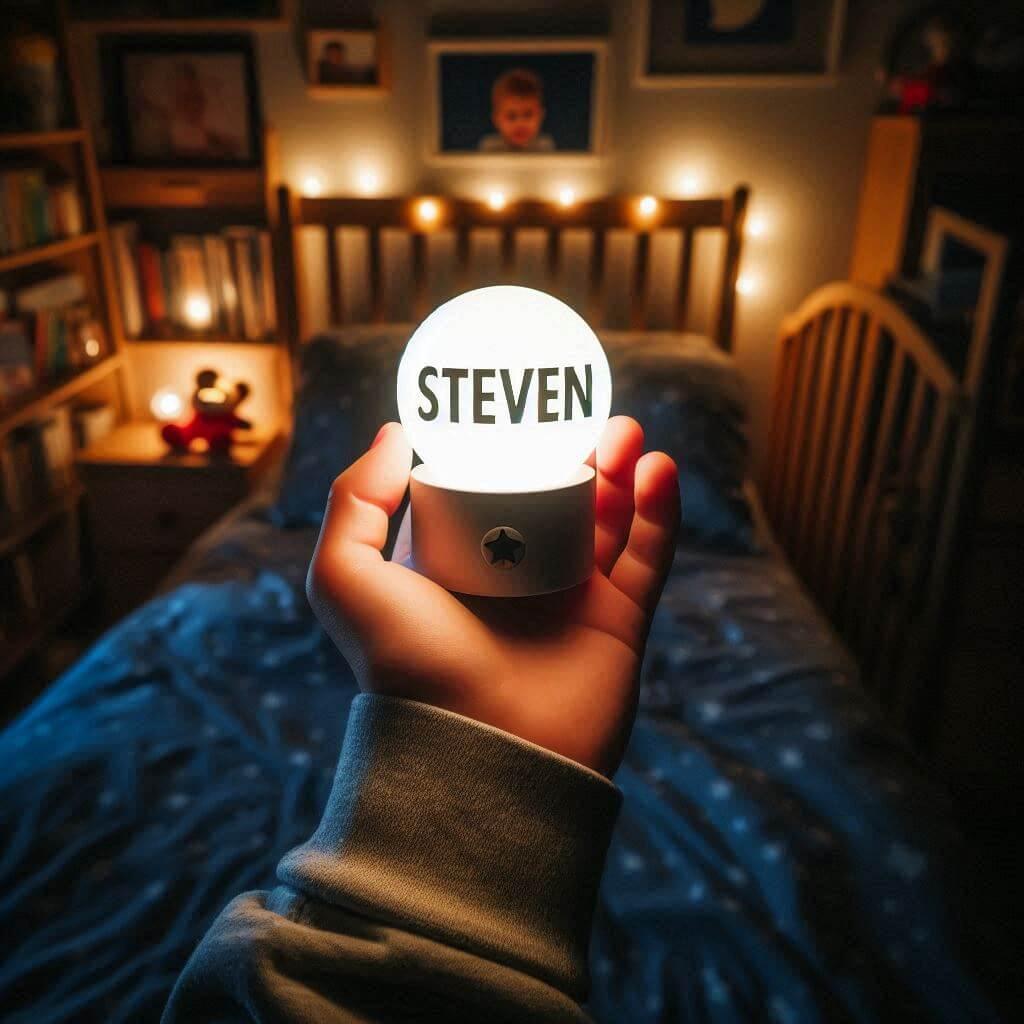 Une veilleuse avec le prenom steven