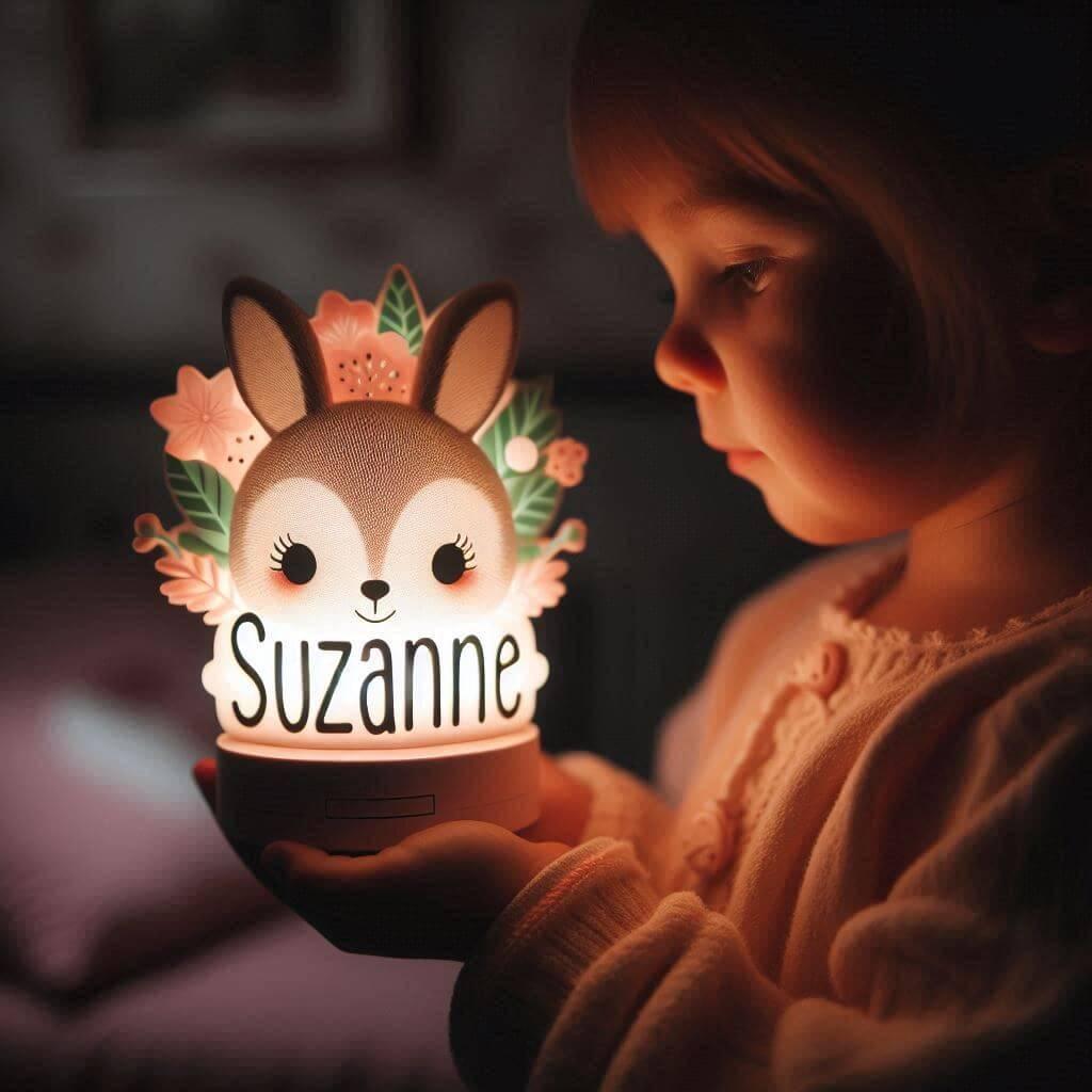 Une veilleuse avec le prenom suzanne