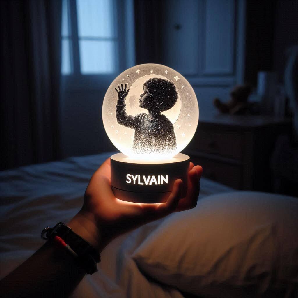Une veilleuse avec le prenom sylvain