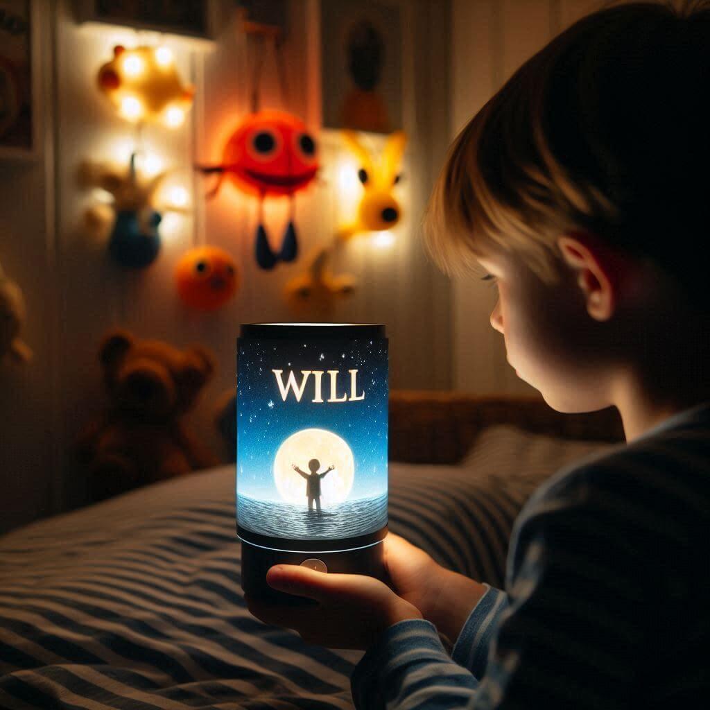 Une veilleuse avec le prenom will