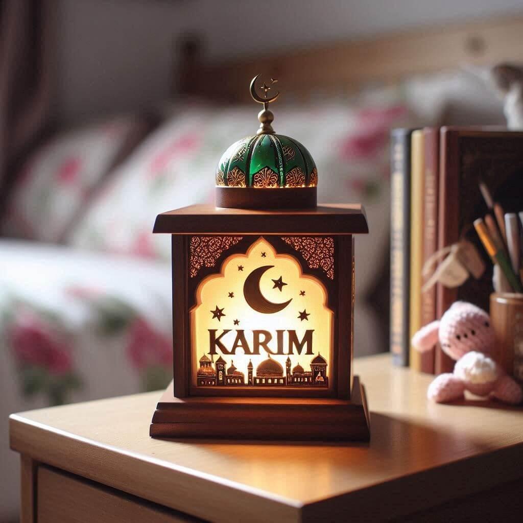 Une veilleuse coranique avec le prenom karim