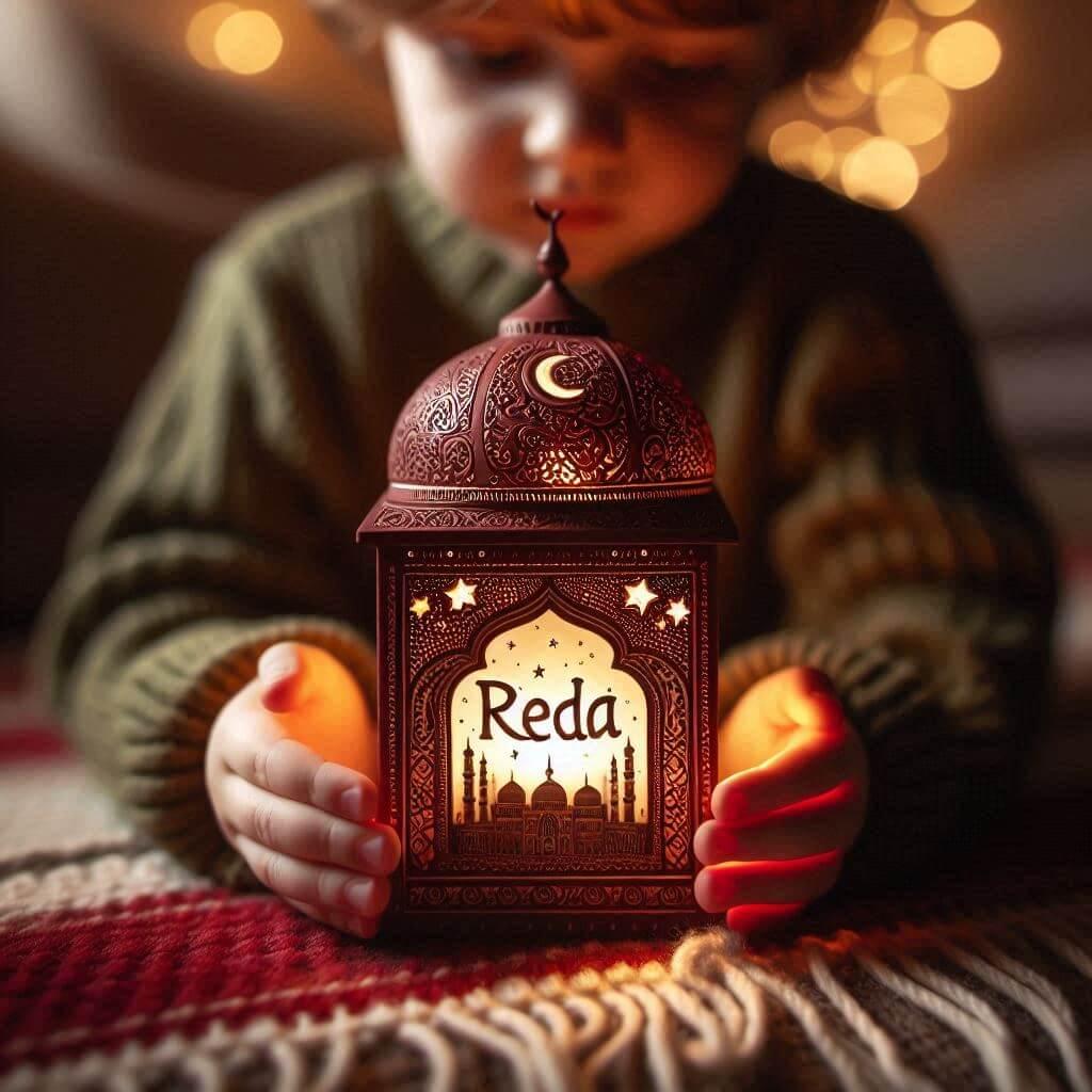 Une veilleuse coranique avec le prenom reda