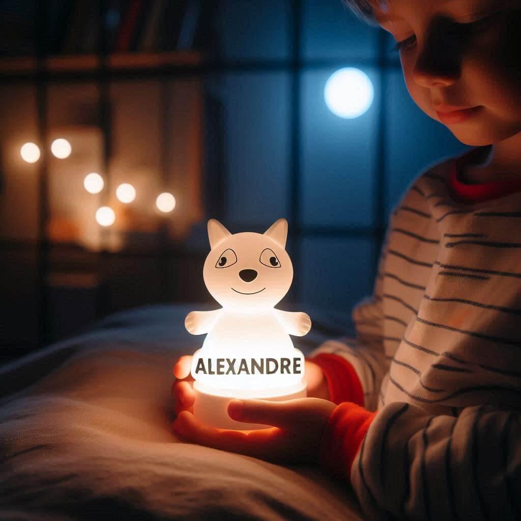 Une veilleuse enfant personnalisee avec le prenom alexandre