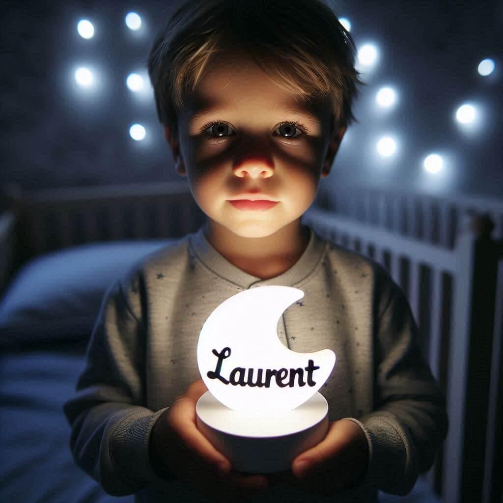 Une veilleuse personnalisee avec le prenom laurent