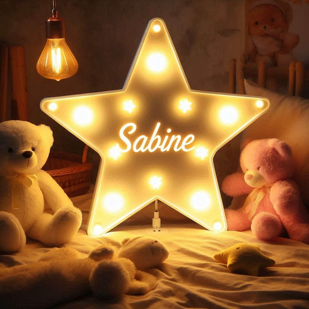 Une veilleuse personnalisee avec le prenom sabine