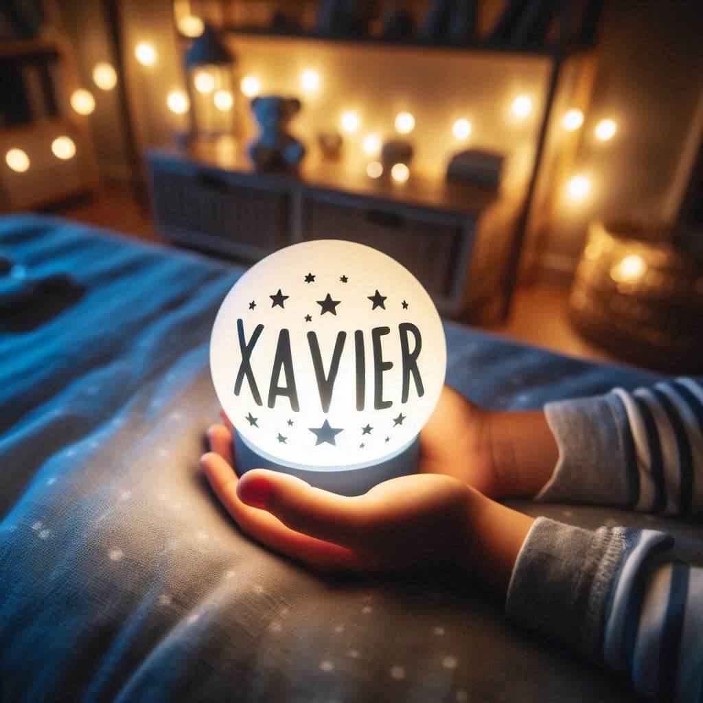 Une veilleuse personnalisee avec le prenom xavier