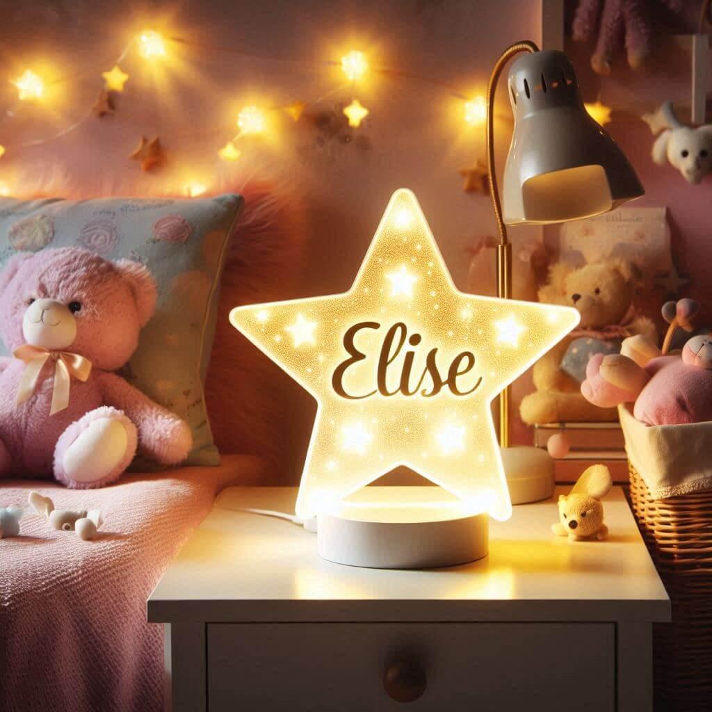 Une veilleuse personnalisee pour fille avec le prenom elise