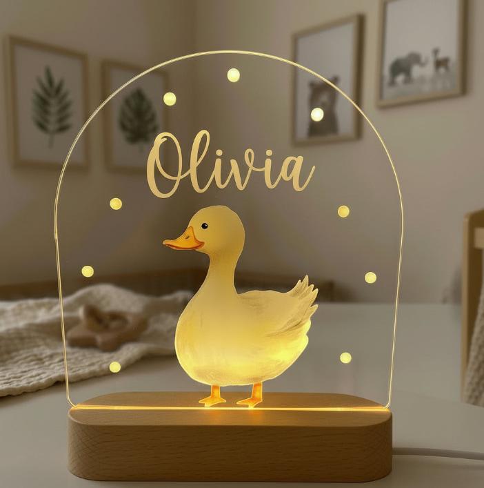 Veilleuse acrylique personnalisable avec le prenom olivia idee cadeau enfant