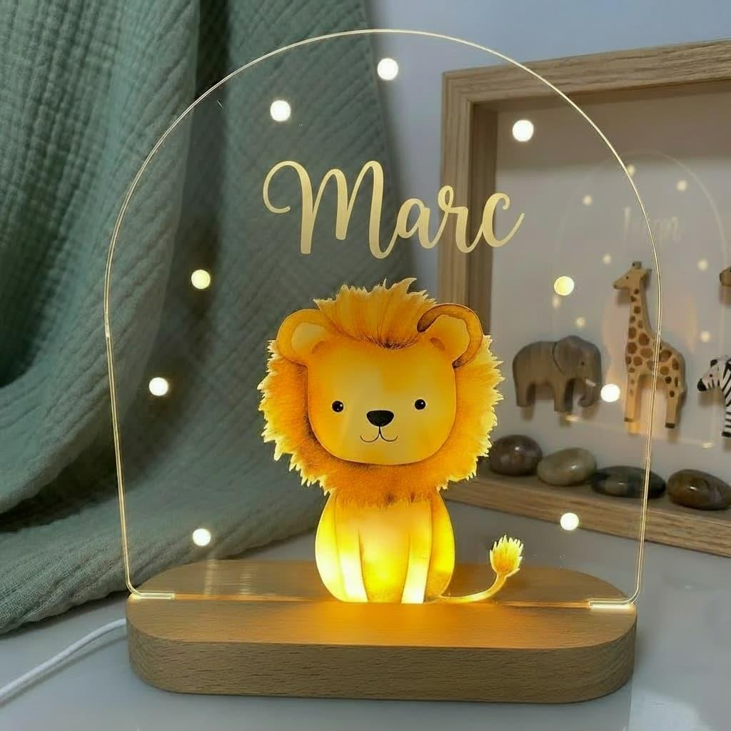 Veilleuse acrylique personnalisée avec le prénom Marc