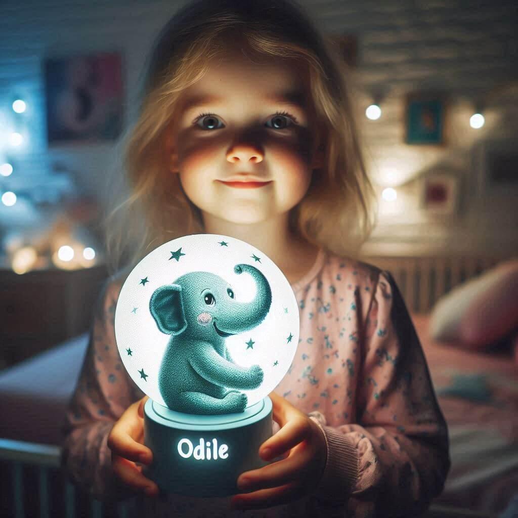Veilleuse avec le prenom odile