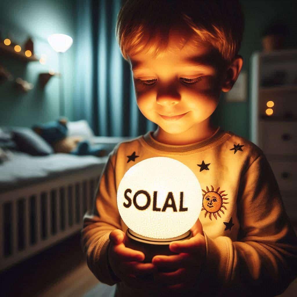 Veilleuse avec le prenom solal dans la chambre d un petit garcon
