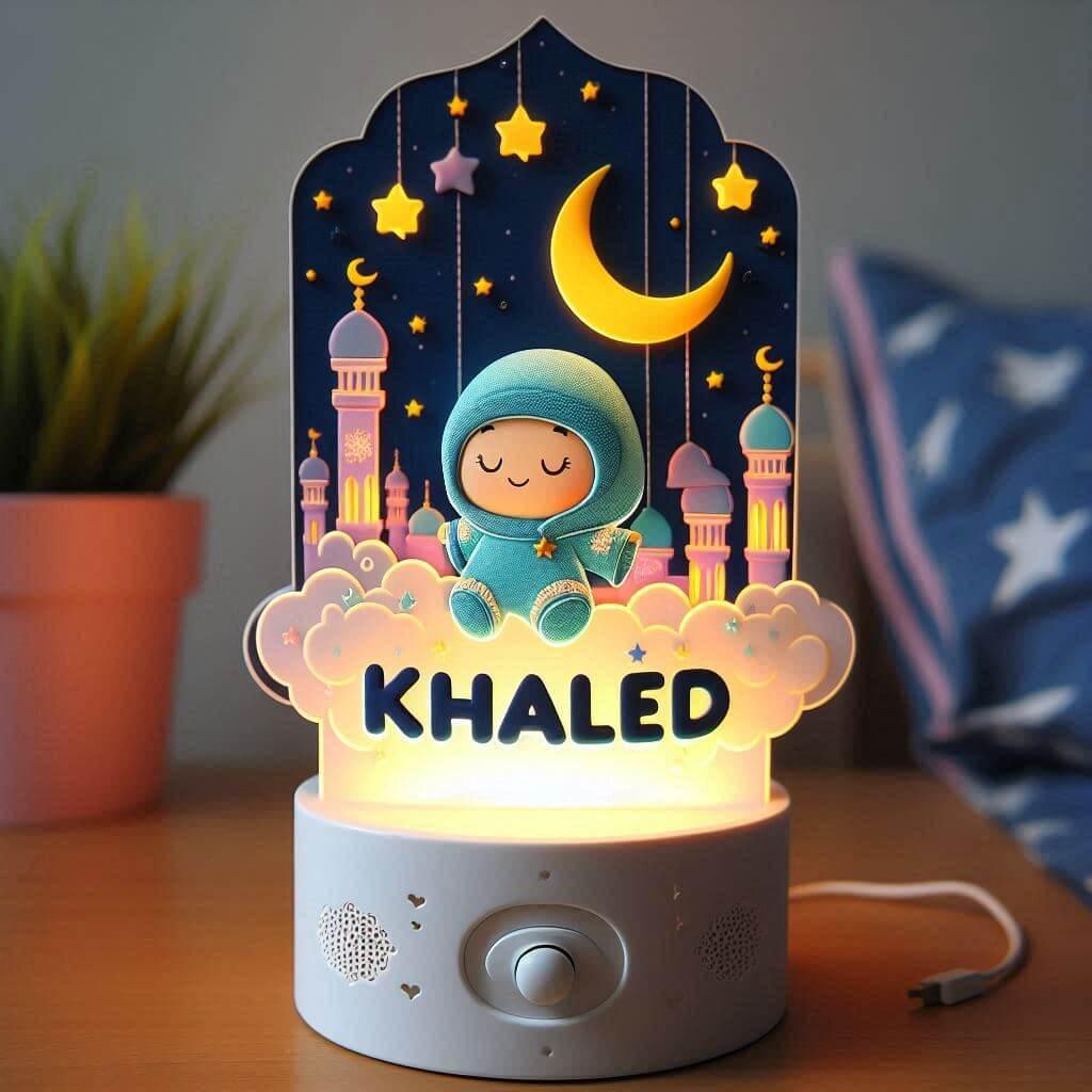 Veilleuse coranique avec le prenom khaled