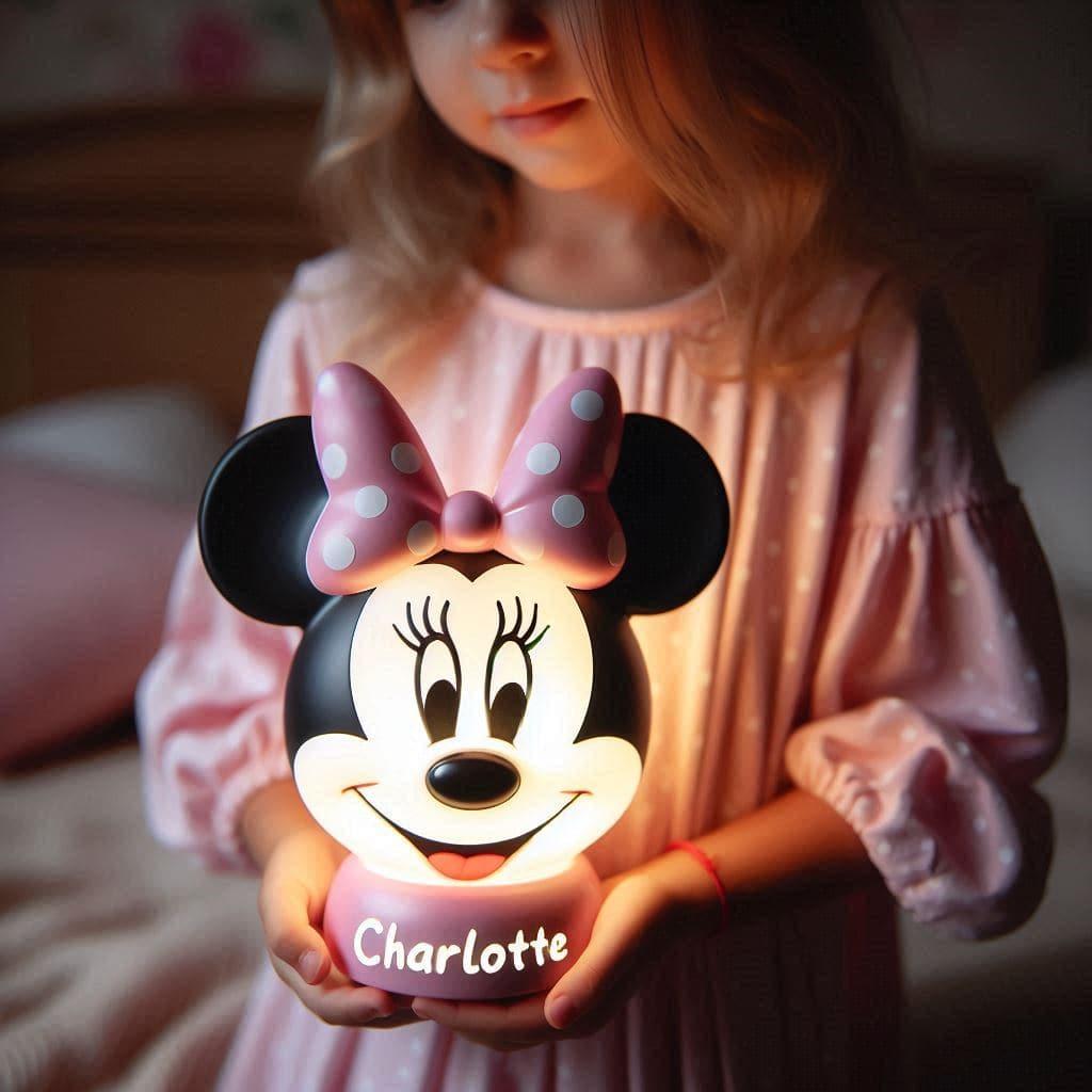Veilleuse minnie personnalisee avec le prenom charlotte