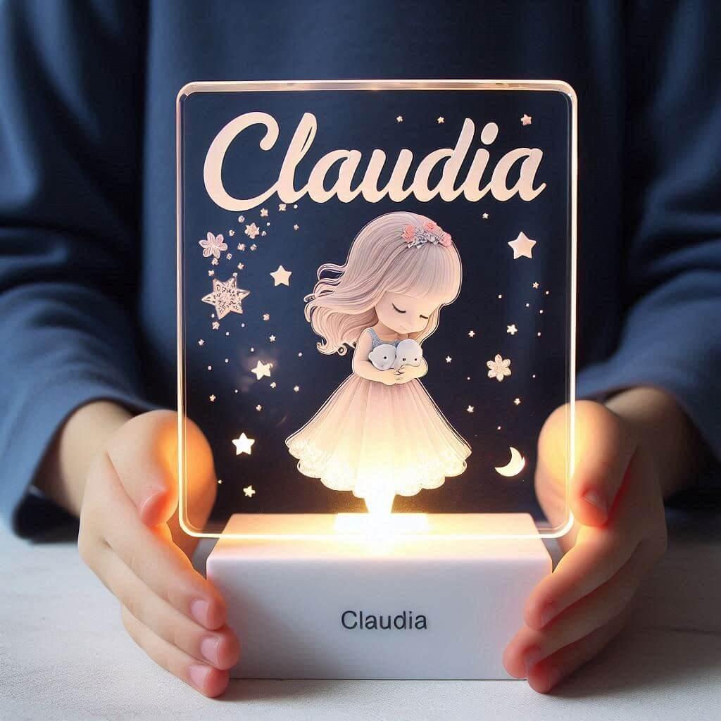 Veilleuse personnalisee avec le prenom claudia