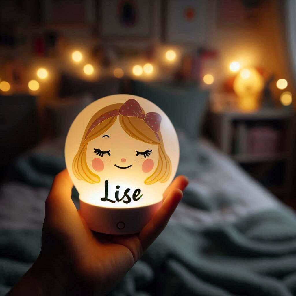 Veilleuse personnalisee avec le prenom lise