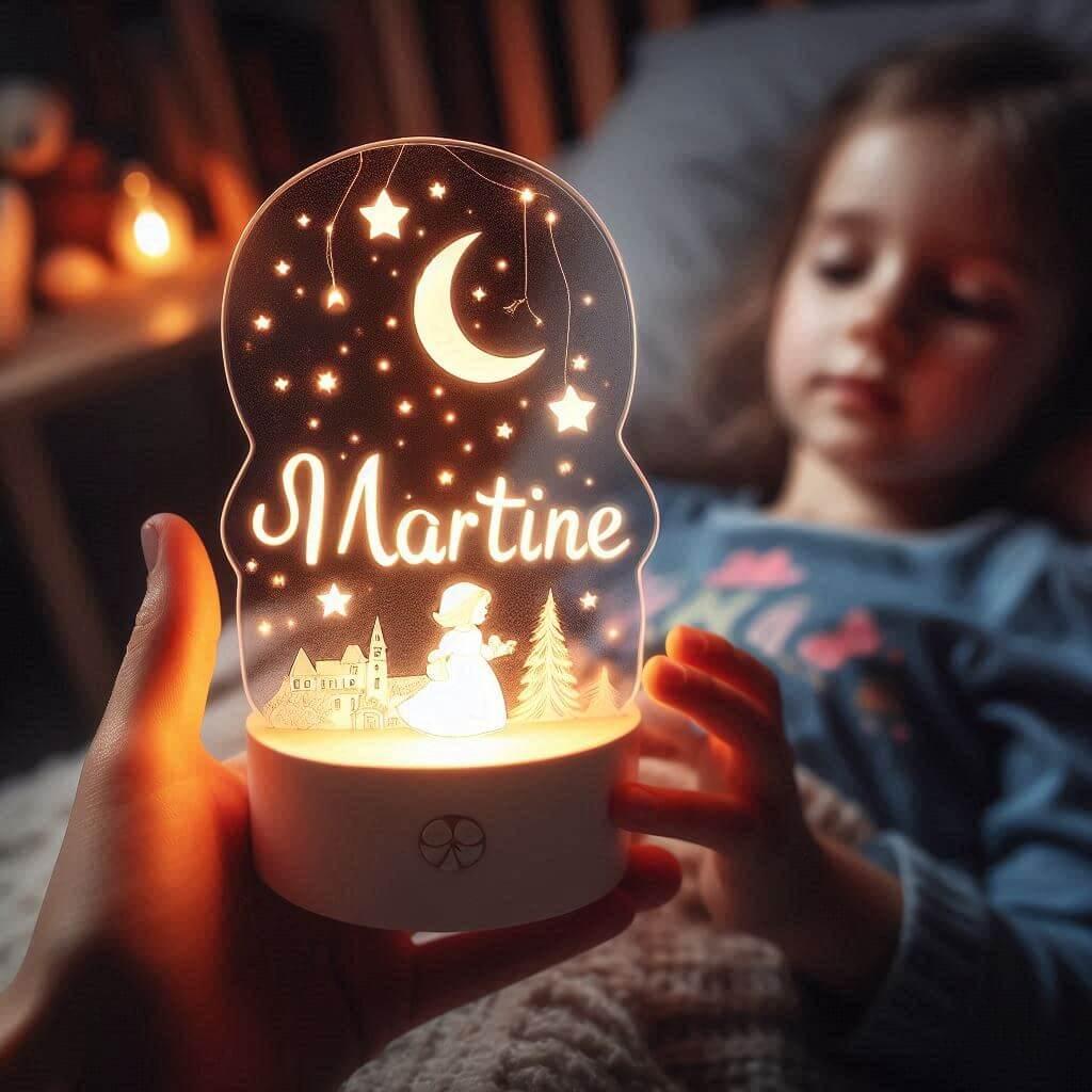 Veilleuse personnalisee avec le prenom martine