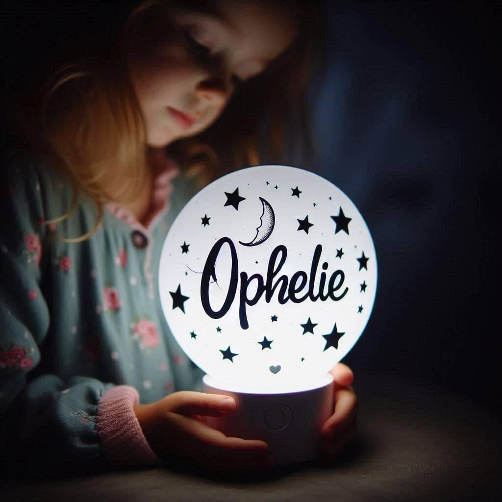 Veilleuse personnalisee avec le prenom ophelie
