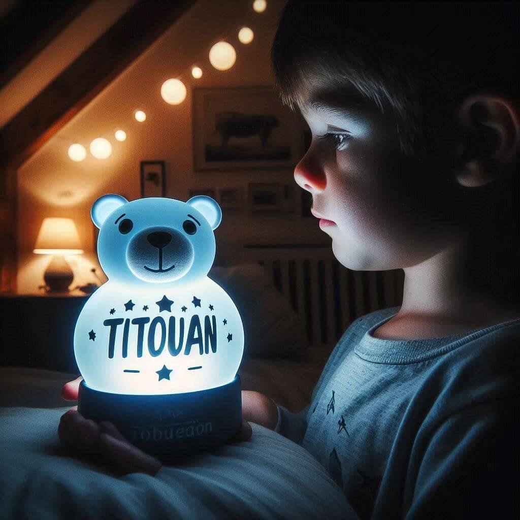Veilleuse personnalisee avec le prenom titouan