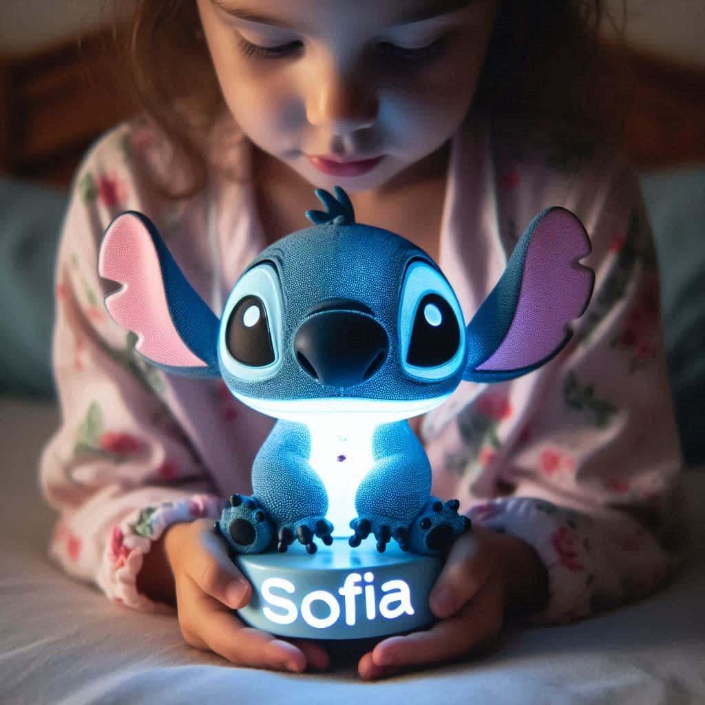 Veilleuse stitch personnalisee avec le prenom sofia